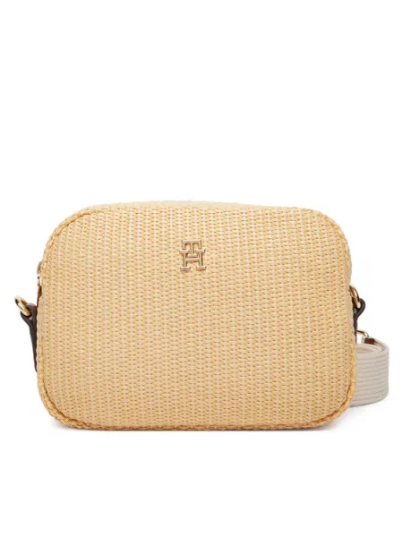 Tommy Hilfiger Τσάντα Popette Camera Bag Raffia μπεζ