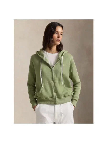 Bluza z kapturem Polo Ralph Lauren z kapturem zielona