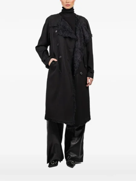 Палто R13 с ресни черно