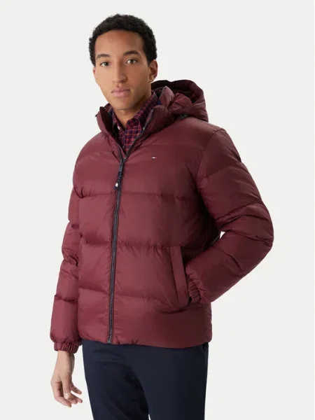 Tommy Jeans Geacă din puf Essential Vișiniu roșu
