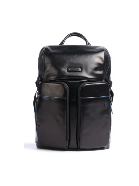 Torba na laptopa Piquadro skórzana czarna