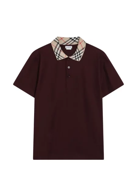 Gulerat tricou polo Burberry în carouri roșu