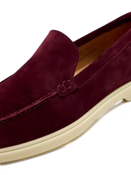 Pantofi loafer Magnanni din piele de căprioară roșu