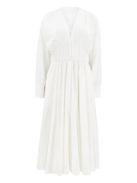 Sukienka midi Alexis z dekoltem w serek do kolan garniturowa biała