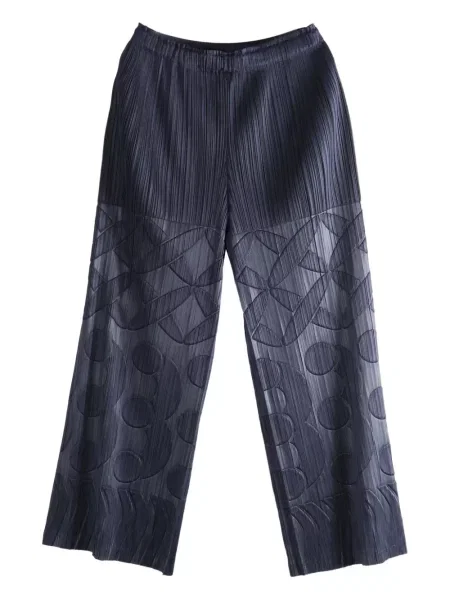 Pantaloni Pleats Please Issey Miyake plisate albastru