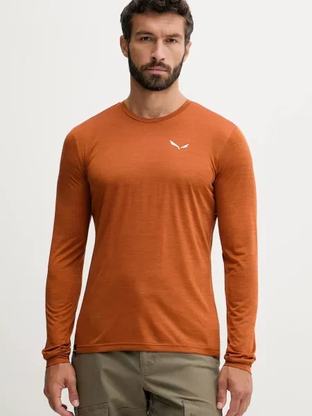 Salewa longsleeve sportowy Puez Melange pomarańczowa
