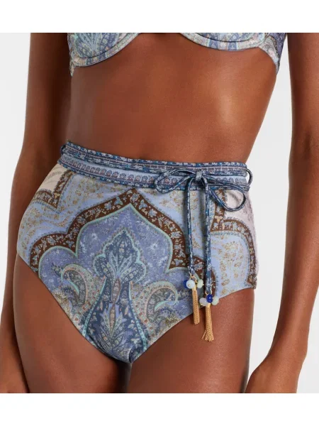 Bikini Zimmermann cu talie înaltă albastru