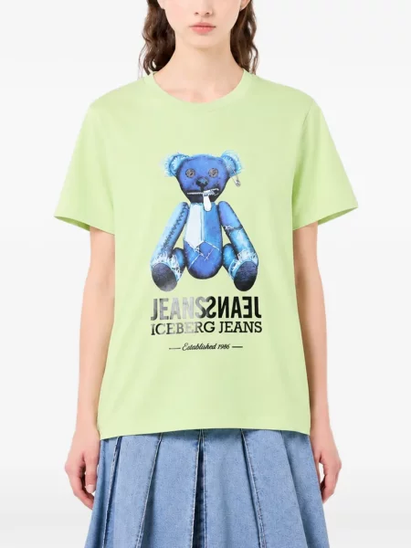 Ursuleț de pluș tricou Iceberg cu imagine verde