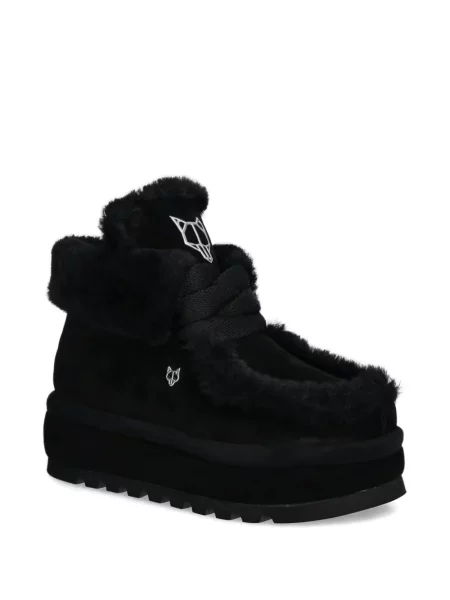 Botine Naked Wolfe din piele de oaie negru