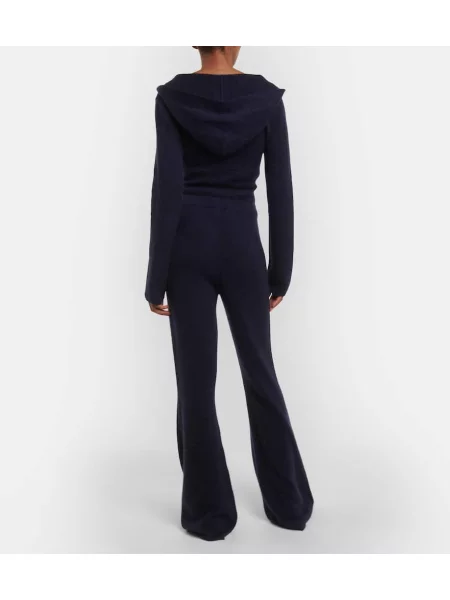 Pantaloni Gabriela Hearst de mătase albastru