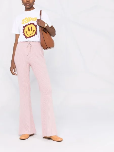 Pantaloni Alberta Ferretti evazate roz