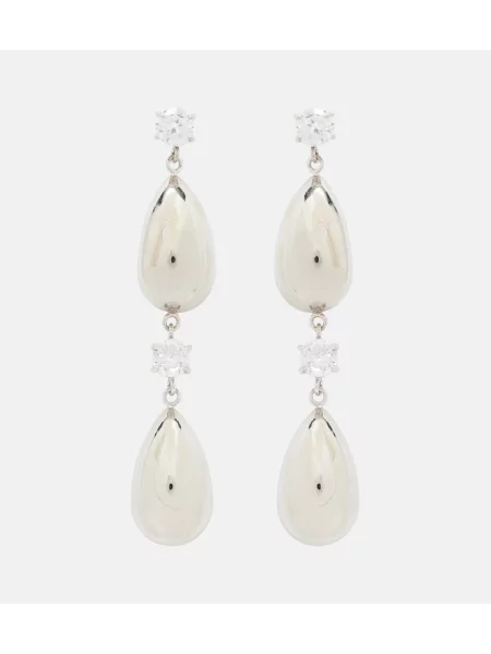 Cercei Magda Butrym de cristal argintiu