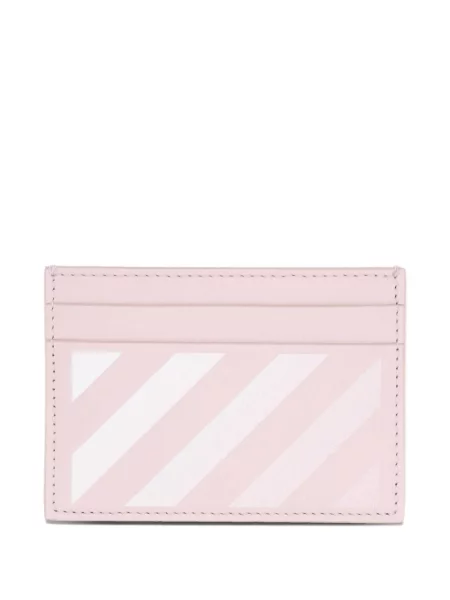 Portofel Off-white din piele cu dungi alb