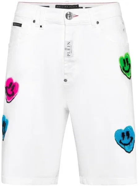 Pantaloni scurți Philipp Plein cu imagine alb