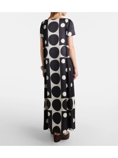 Rochie maxi Dries Van Noten cu buline negru