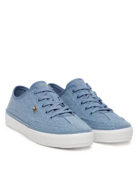 Tommy Hilfiger Sneakersy Washed Canvas Vulc Sneaker modrá