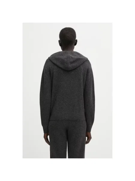 Sporty & Rich bluza wełniana SRC Cashmere z kapturem gładka szary