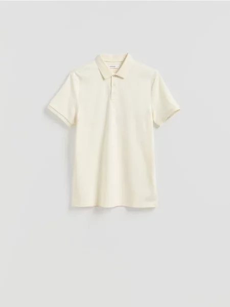 Reserved Cămașă polo slim fit crem