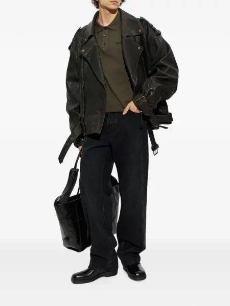 Blugi cu picior larg Balmain cu autograf negru