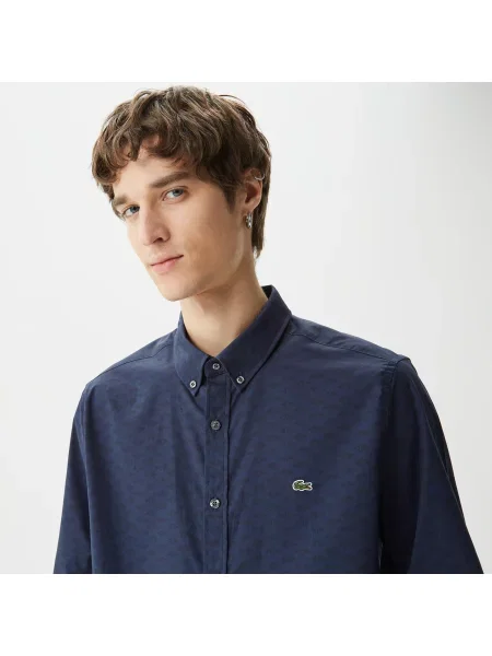 Lacoste Koszula Tkana Lacoste granatowa