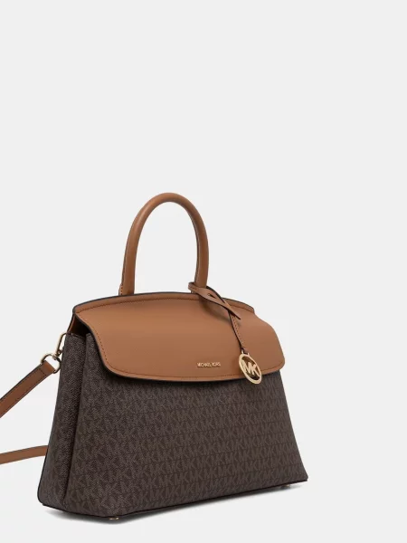 MICHAEL Michael Kors klasična torbica iz umetnega usnja Landry rjava