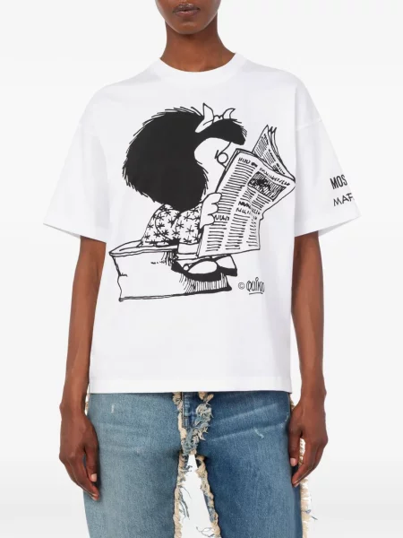 Scurt tricou Moschino alb