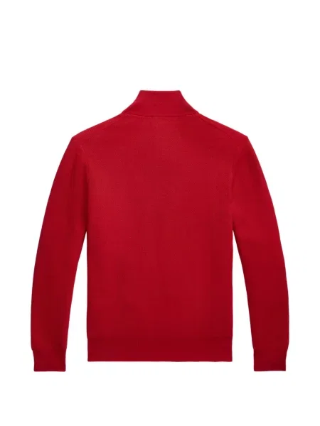 Tricou polo Polo Ralph Lauren cu glugă cu blană cu broderie roșu
