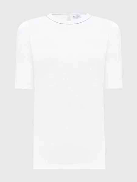 Топ в рубчик з ланцюжком моніль Brunello Cucinelli білий