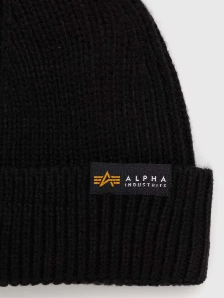Шапка Alpha Industries з тонкого трикотажу чорний