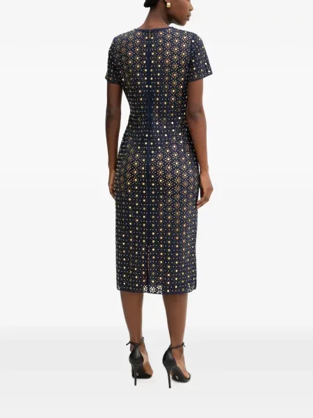 Cu centură rochie Michael Kors Collection din piele cu cataramă negru