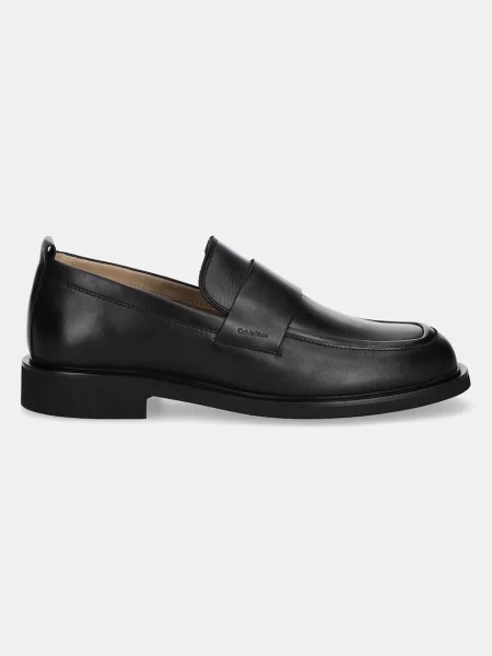 Calvin Klein mocasini de piele SQ RUBBER LOAFER negru