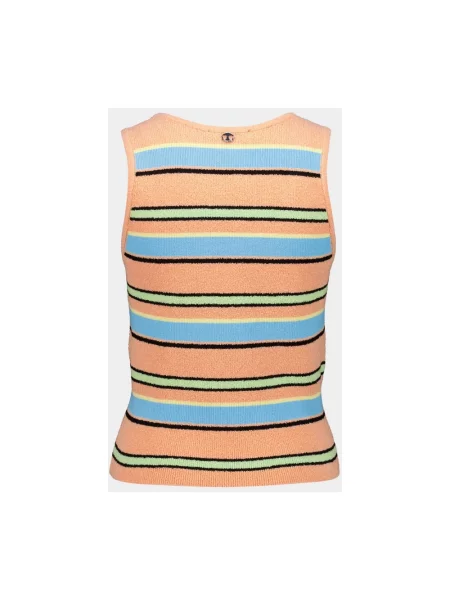 Top Rabanne w paski frotte z paskiem