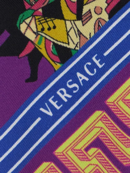 Fular Versace de mătase cu imagine violet