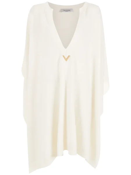 Poncho Valentino Garavani tricotate alb