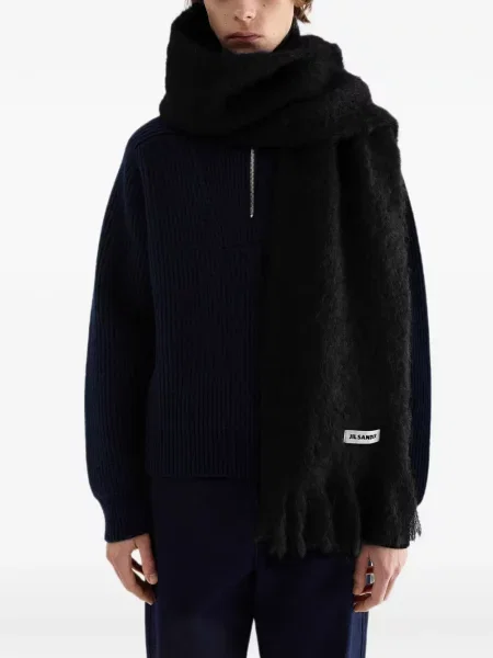 Fular Jil Sander de lână negru