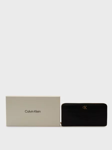 Кожаный кошелек Calvin Klein черный