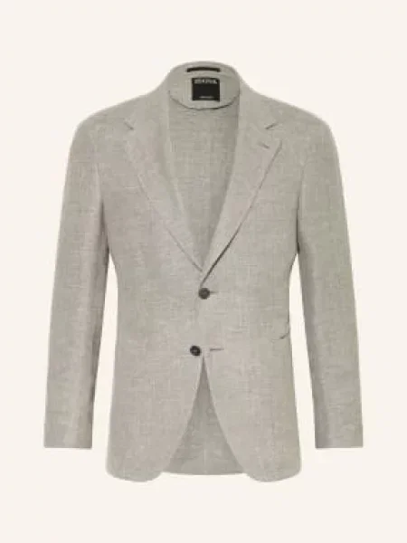 Zegna Sako Extra Slim Fit S Lnem šedá