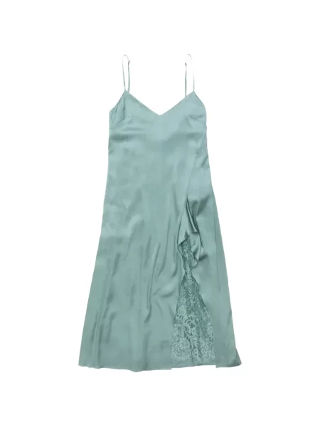 Rochie midi Acne Studios din dantelă până la genunchi de costum verde