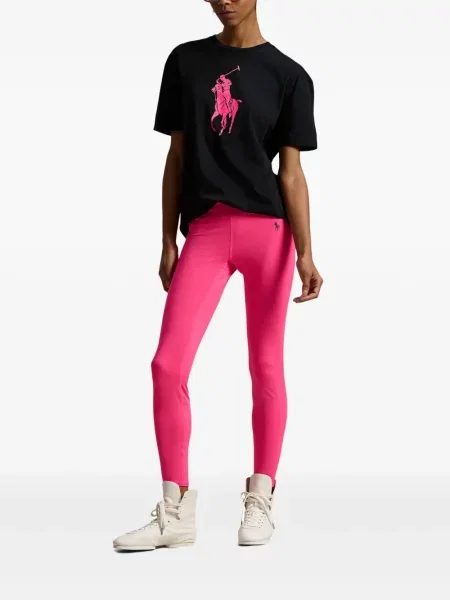 Tricou polo Polo Ralph Lauren cu dungi cu două rânduri de nasturi cu aplicații negru