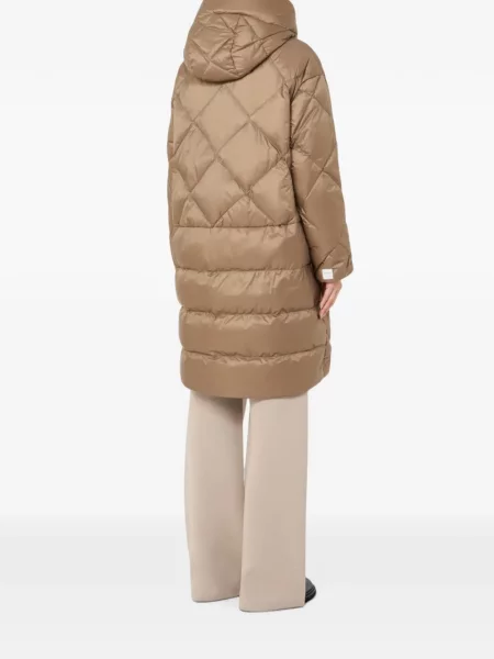 Palton Max Mara cu glugă maro