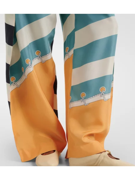 Pantaloni Loewe de mătase cu imagine