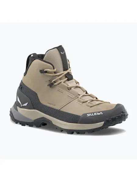 Salewa дамски ботуши за трекинг Puez Leather Mid Ptx quicksand / onyx бежово