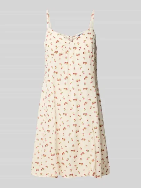 Sukienka mini na regulowanych ramiączkach Review beżowa