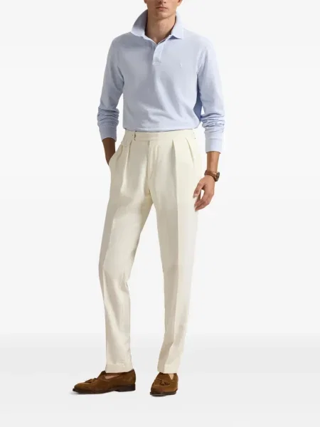 Dlouhá pruhovaná s límcem kšiltovka Polo Ralph Lauren modrá