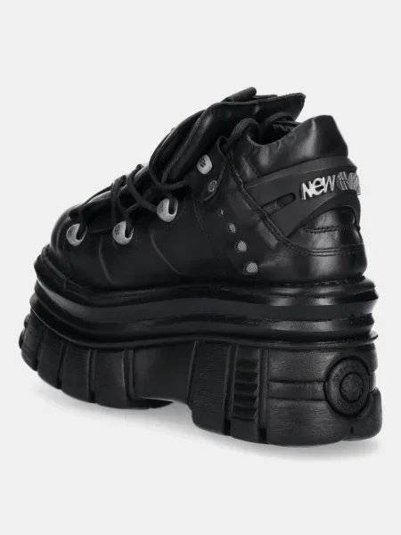 New Rock sneakers din piele negru