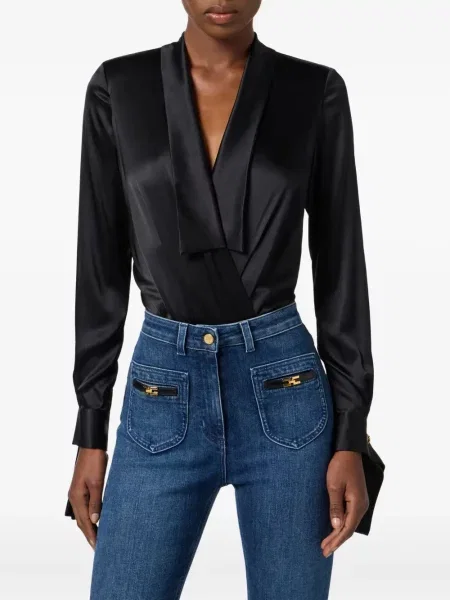 Body Elisabetta Franchi din satin negru