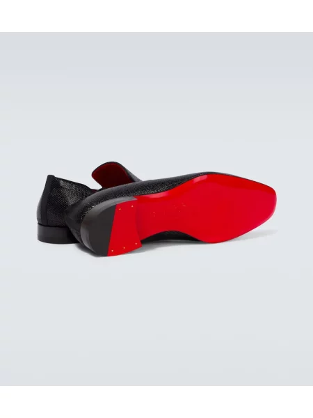 Pantofi loafer Christian Louboutin din jacard negru