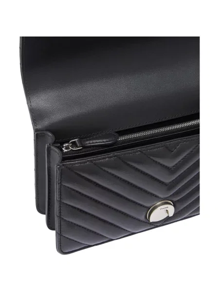 Pinko crossbody kabelka dámska kožená čierna