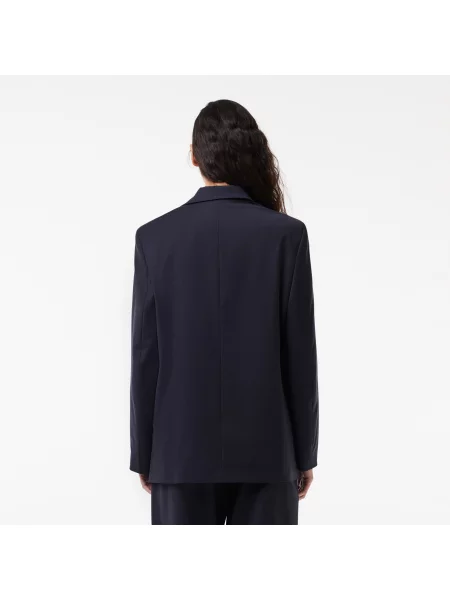 Lacoste Marynarka Wełniana Oversized granatowa