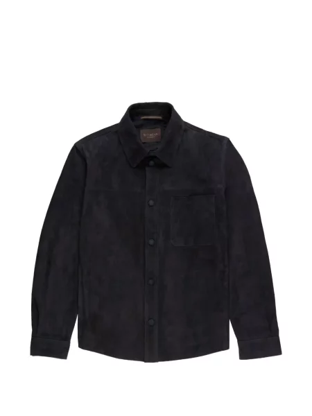Sacou Slowear din piele de căprioară negru